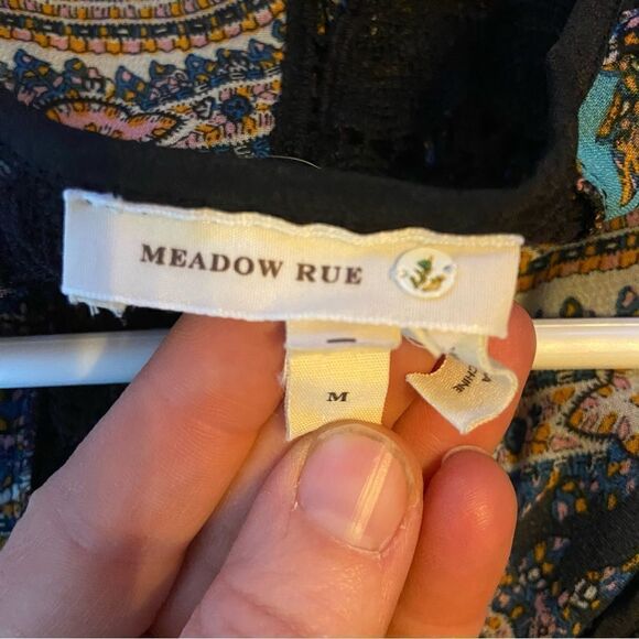 Anthropologie Meadow Rue Giada Long Sleeve Crochet print Top M - Picture 6 of 7